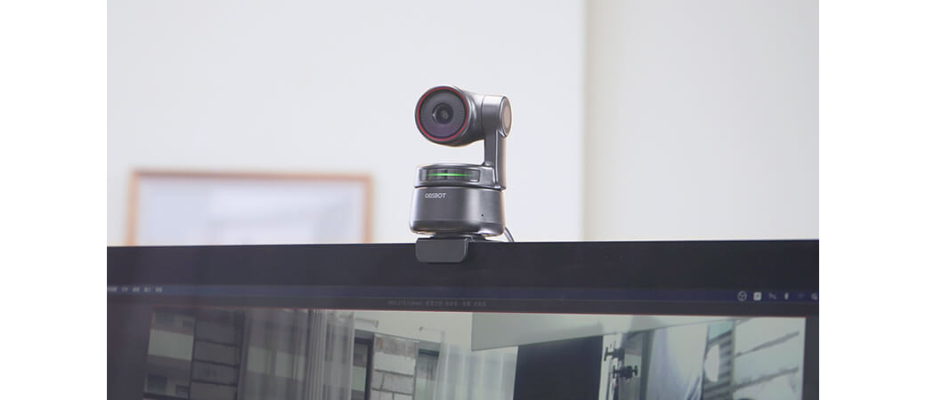 OBSBOT Tiny 4K webcam on laptop