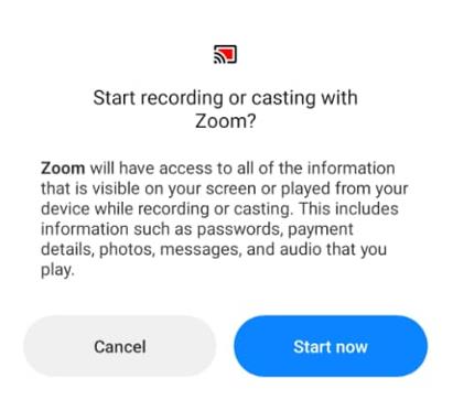 caution from Zoom