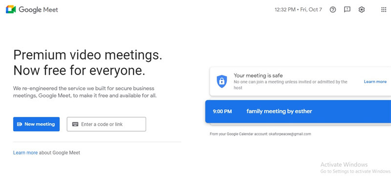 Zoom alternative Google Meet